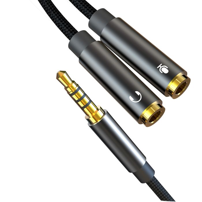 Кабель XO NB-R197 Кабель 3.5mm*3.5mm NB-R197 2-in-1 Чорний