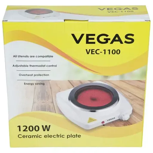 Електроплита керамічна одноконфорочна VEGAS VEC-1100W