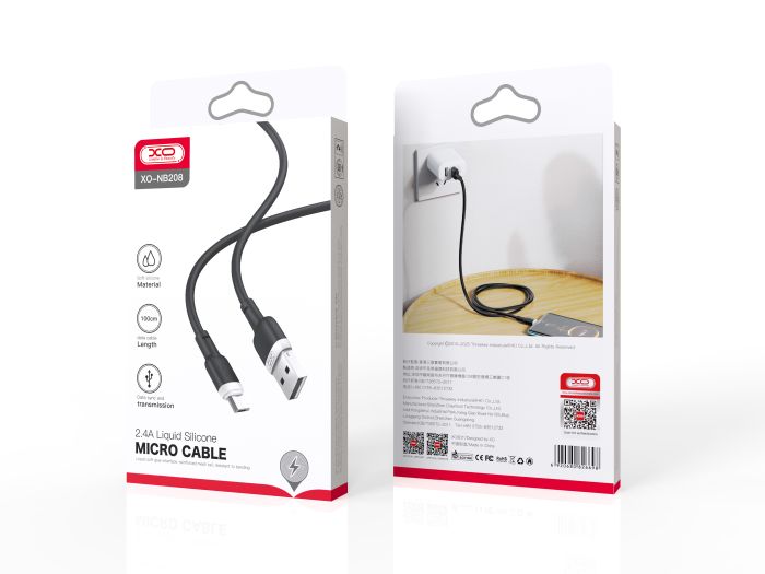 Кабель XO NB208 USB-A USB-B-Micro Чорний