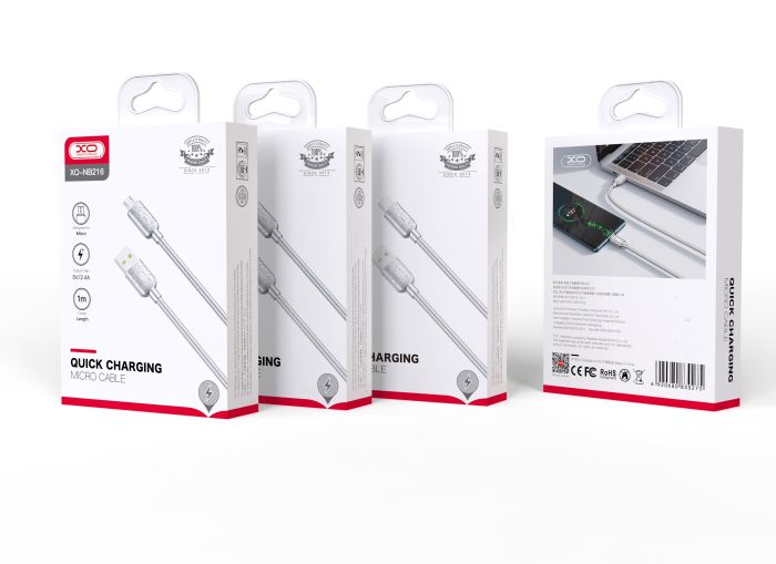 Кабель XO NB216 USB-A Lightning Сріблястий